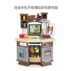 Развивающая игра для детей 美国小泰克智能学习厨房儿童过家家玩具仿真做饭美食烹饪套装玩具