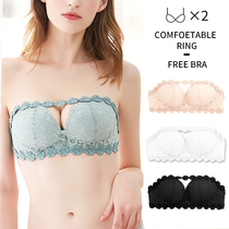 Strapless underwear Summer small-breasted womens wrap bandeau gathered non-slip big-breasted beauty back one-shouldered halter invisible bra