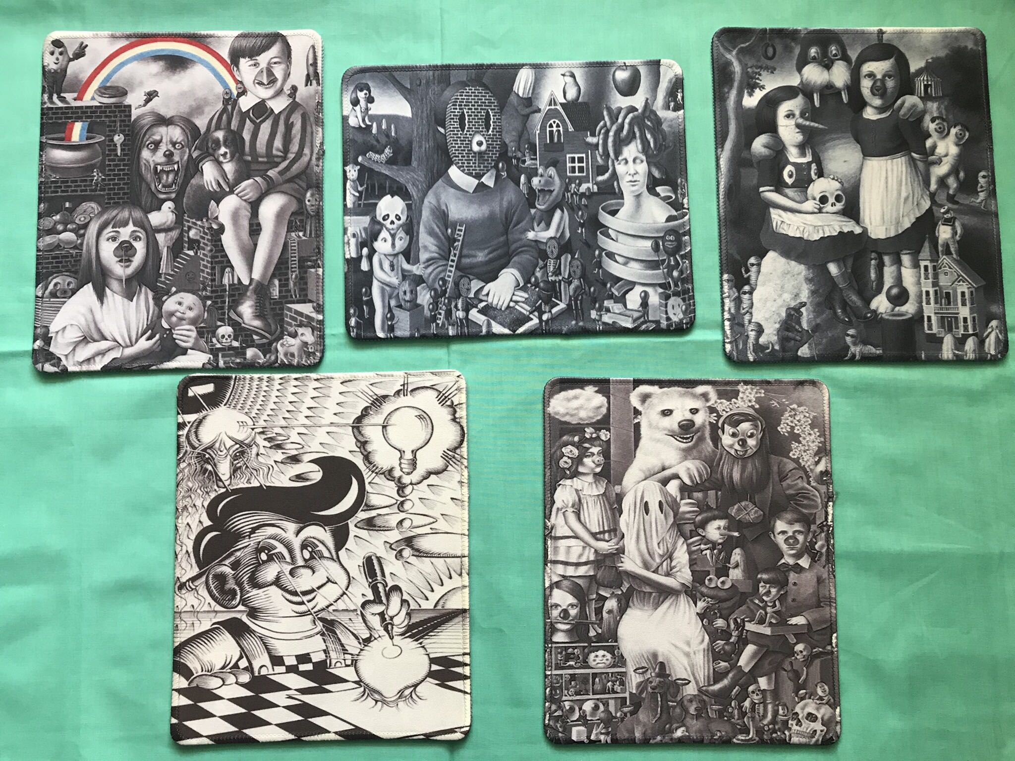 Export Order Dark Ultra Personality Portable Mouse Pad Coaster Placemat (5 Types)