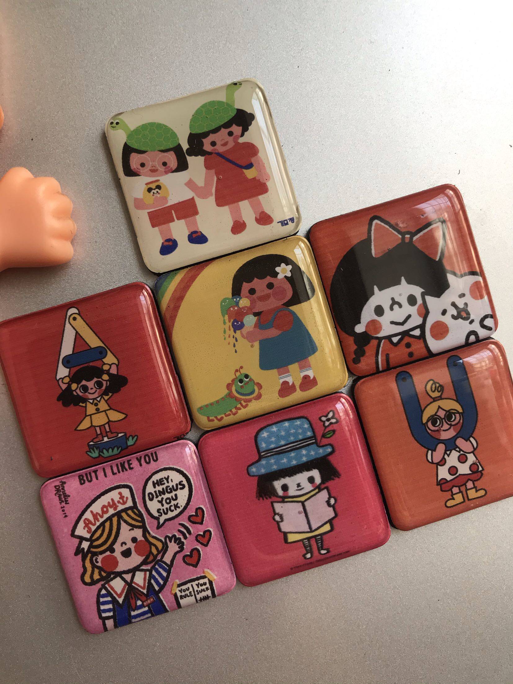 Exit Korea cute little girl small number fridge sticker convenience post sticker (set of 7 pieces in)