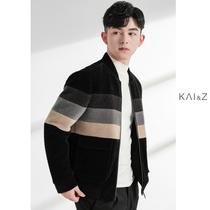 Mens jacket autumn and winter 2022 new loose trend imitation mink velvet thickened short woolen baseball collar winter woolen