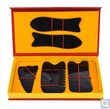 刮痧板套装家用牛角刮痧板面部脸部刮痧板牛角全身通用颈部非玉石