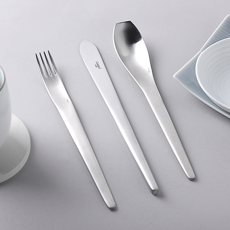 Cutipol cutlery knife and fork stainless steel VARIO varied matte silver Portuguese hand-made Western tableware knife and fork spoon