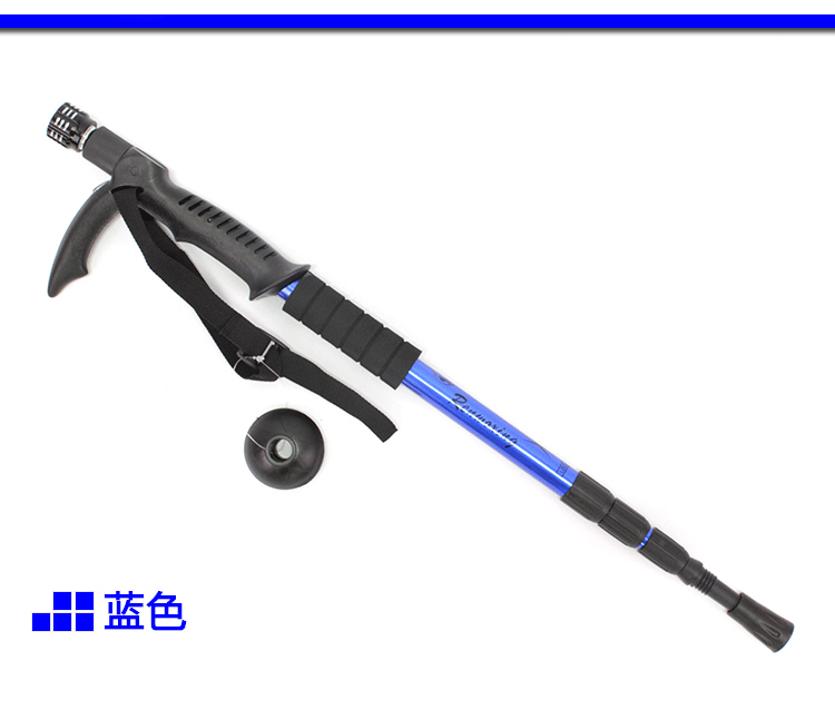 Cực leo núi cực nhẹ với đèn đi bộ bốn chân đi bộ leo núi leo núi thẳng xử lý kính thiên văn hợp kim carbon gậy người già