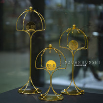 Golden diamond bride 2020 new Xiuhe headdress display stand golden large medium and small No 3 antique jewelry ornaments color preservation