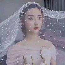 Golden diamond bride 2020 new net red beaded 1 5 medium-length veil wedding wedding accessories photography travel headdress