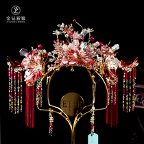Bridal headdress 2021 new Xiuhe clothing ancient style accessories dragon and phoenix coat Chinese wedding costume phoenix crown and decoration products