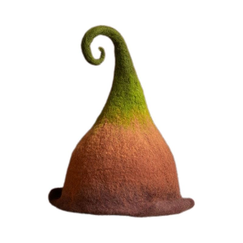 Handmade Wool Felt Hat for Children, Autumn and Winter Wizard Magic Elf Hat, Autumn and Winter Witch Hat Handmade Wool Felt Hat for Children, Autumn and Winter Wizard Magic Elf Hat, Autumn and Winter Witch Hat