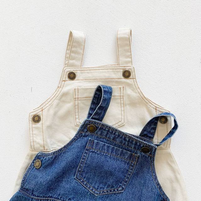 2023 spring and summer baby denim bag fart clothing 0-3 years old baby romper male and female baby cotton jumpsuit climbing clothing