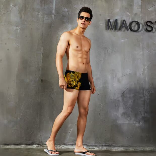 Quần bơi nam thời trang in hình quần boxer nam 2019 hè mới nhanh khô thời trang quần nam đi biển - Nam bơi đầm quần bơi nam arena