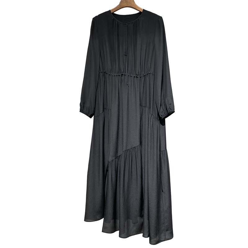【Kangli Selection】100% Mulberry Silk Women's Fashionable Versatile Casual Long-Sleeve Dress 73051005