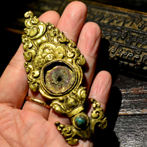 Ming Dynasty gilt Buddha statue wreath accessories