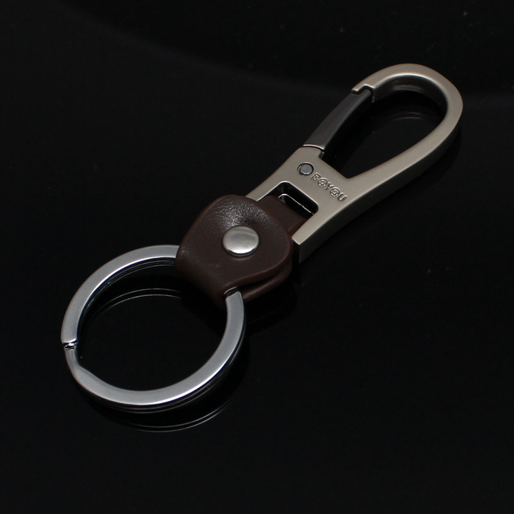 Boyou leather key chain Men's key chain Car keychain creative waist hanging key ring gift