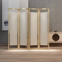 Modern Screen Folding Partition Living Room Hotel Bookhouse Office Solid Wood New Chinese Mobile Fabric Decoration Folding Screen