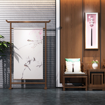 New Chinese Screen Partition Living Room Hotel Bookhouse Solid Wood Genguan Office Cloth Art Vintage Meditation Mobile Home Screen