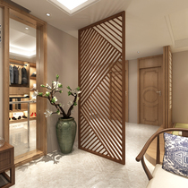 Modern Chinese screen partition fashion Restaurant living room hotel grate hollow custom solid wood stand in the sky