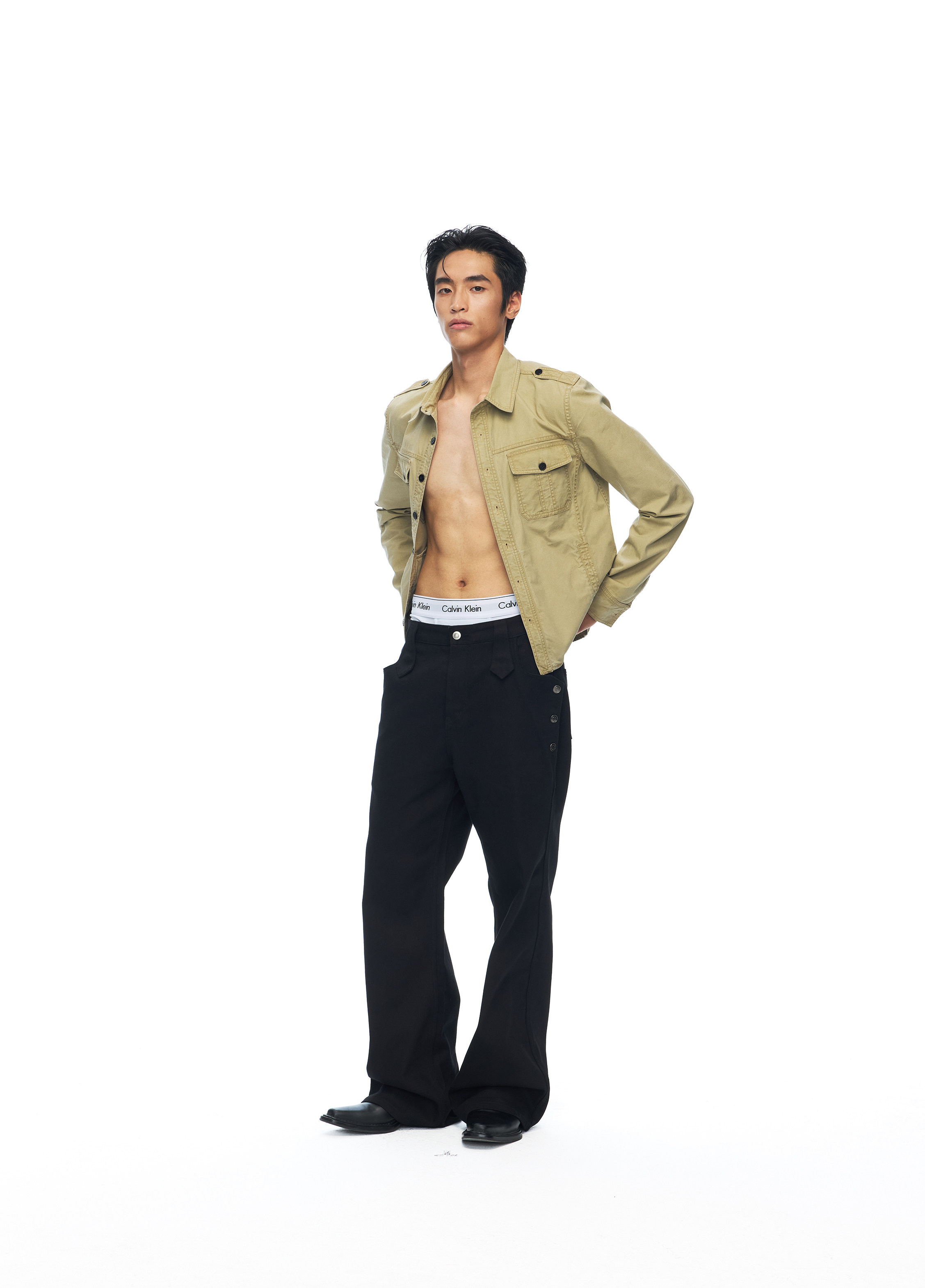 WEAVE Vintage Green-Brown Cropped Jacket