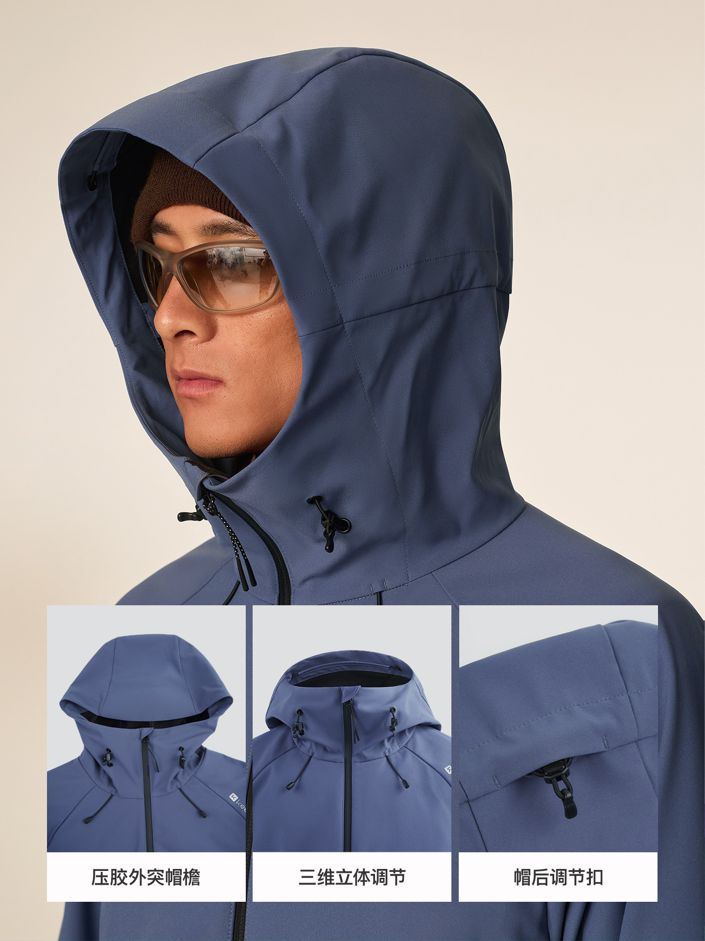 [New Product]Keep Sports Jacket for Men, Autumn and Winter Outdoor Fitness Fleece-Lined Softshell Jacket K300 Wild Explorer 9755