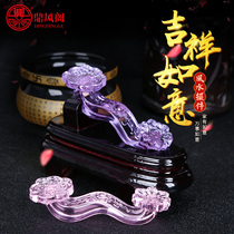 Colorful glass jade Ruyi ornaments Auspicious Ruyi things Ruyi Office living room Lucky small Ruyi ornaments