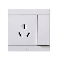 Simon 16A two-pole grounded socket with switch white (S2700-1682)