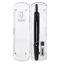 Morning light stationery ACS90884 uber metal compasses pure color frosted black students examination of semi-circle drawing tool