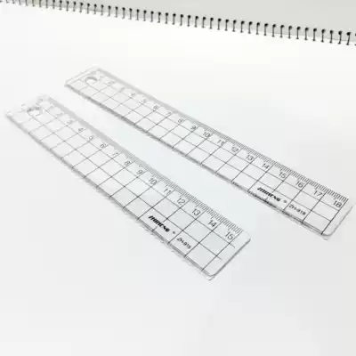 Full 19 9 yuan student ruler 15 18cm student with transparent band wavy line ruler