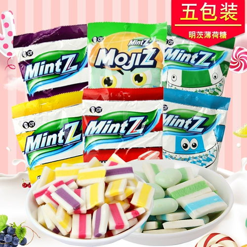 Индонезия импортировал Mintz Minson Double Mint 115G*6 мешков с водяными фруктами Прохладный сахар цитрусовый со старыми закусками