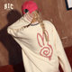 RickyisClownRiC swirl rabbit towel embroidered cardigan sweater ດູໃບໄມ້ລົ່ນແລະລະດູຫນາວແບບຄູ່ຜົວເມຍ sweater retro ອາເມລິກາ