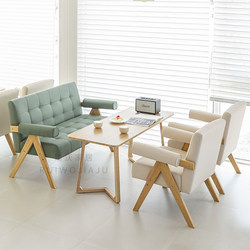 Coffee shop table and chair milk tea shop sofa combination commercial bar Teahouse booths tavern clean bar book bar Casual negotiation