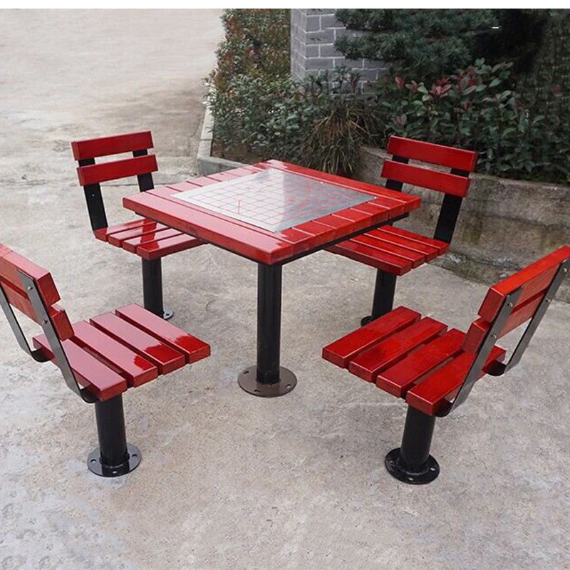 Anti-corrosion wood new people's crop view balcony outdoor leisure tables4 chairwood plastic wood table four chair board