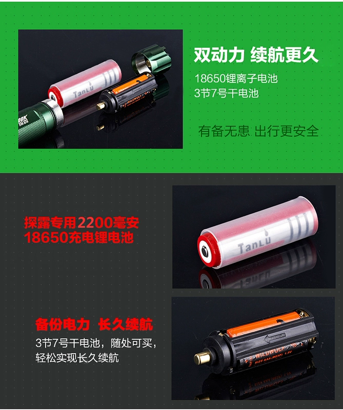 Đèn pin ngoài trời siêu sáng chói ánh sáng chiếu xa tầm xa sạc đèn led mini lĩnh vực lực lượng đặc biệt nhà