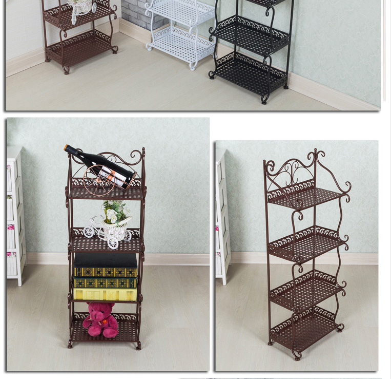 Phòng tắm kệ sắt phòng tắm nhà bếp góc giá nhà vệ sinh hoàn thiện trang trí khung sàn kệ bếp lưu trữ giá - Kệ kệ sách mini