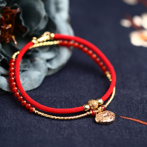 Phoenix Nirvana anklet womens red rope Ancient style safe lock anklet rope braided foot rope net red anklet womens sexy