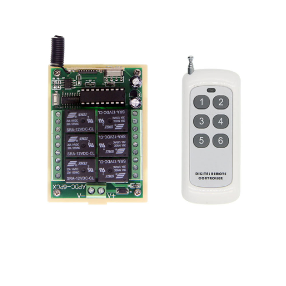 Six-way wireless remote control switch 6-way receiving board control with eight key big key-key remote control transmitter