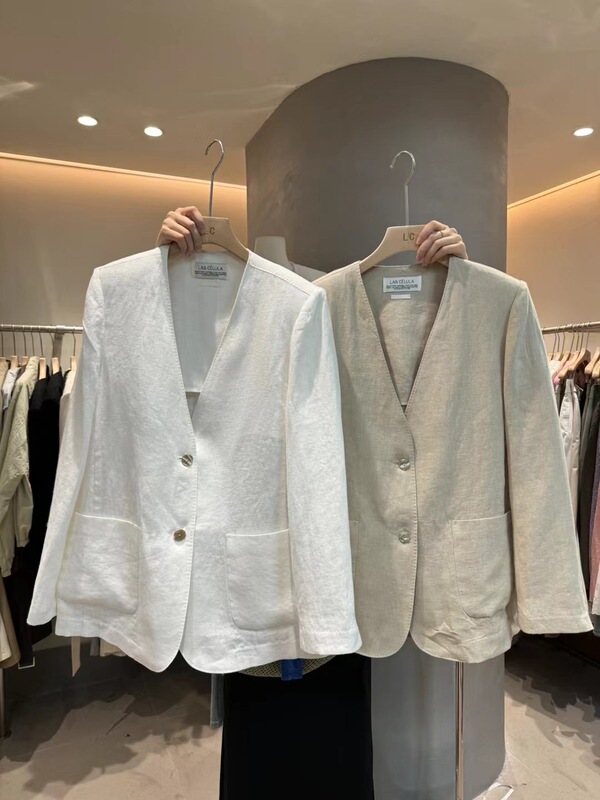 Cotton and Linen Blazer for Women 2026 Summer New Style Commuter High-End Linen Sun Protection Long-Sleeved Suit Jacket Trendy