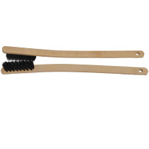Bamboo handle brush medium curved handle bamboo handle bristle hub brush steel coil brush fine seam brush 10