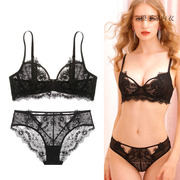 Các sexy ren thêu áo ngực bộ hòa tan trong nước mới là siêu mỏng cỡ lớn niềng răng ngực lớn một chút thu thập d cốc đen.