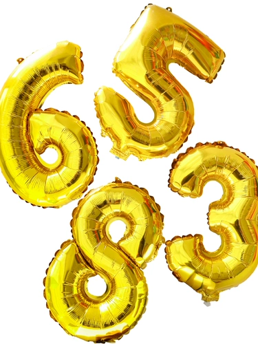 16 -кидовое золотое письмо сгущенное алюминиевое пленка цифровой матерский свадебный номер с днем ​​рождения