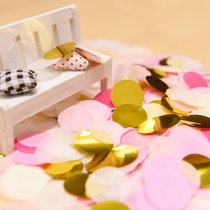 Color wafer Popo balls Fill bright pieces Birthday Party Decorations Arranged Weddings Dress Up with colorful round pieces of paper