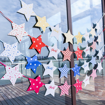 Mall Activity Scene Arrangement Shop Window Labanner Decoration Birthday Party Pentagram Flag Wedding Photo Props