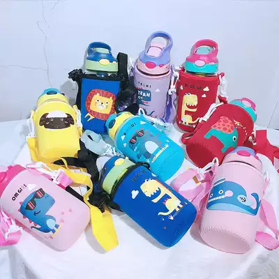 Trend cartoon students Children's glass personality men and women Korean version of water Cup portable fresh creative popularity with Cup