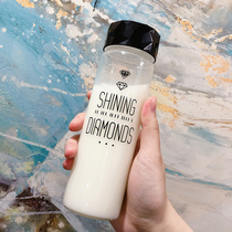 Diamond glass ins Wind student girl heart simple hipster creative portable heat-resistant color value water cup men