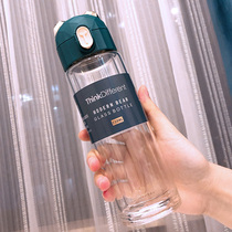 Double layer thick glass glass anti-hot insulation female student cute cartoon water cup men creative portable Korean Cup