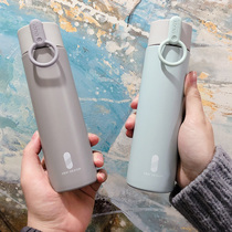 Thermos Cup female students small and simple ins water Cup portable cute Net red men Japanese style 304 stainless steel cup