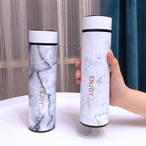 Thermos Cup mens large capacity student simple water cup female personality trend creative stone pattern with filter tea cup