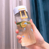 Mini glass portable Korean minimalist fresh water cup female cute student small Net Red Girl Cup