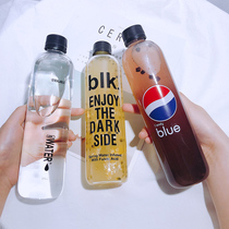 Korean version of the personality creative glass student tide brand simple water cup Men and women net red cola bottle Portable handy water cup
