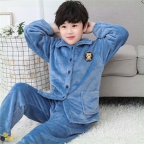 Long sleeve female Pau 5-year-old woman thick sleeping pants  men and women in winter childrens pyjamas a thickened child girl