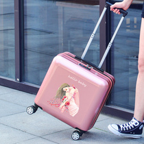 Small size suitcase woman small light 18 inch cute Korean version password tourist boarding case mini tie bar 20 tide