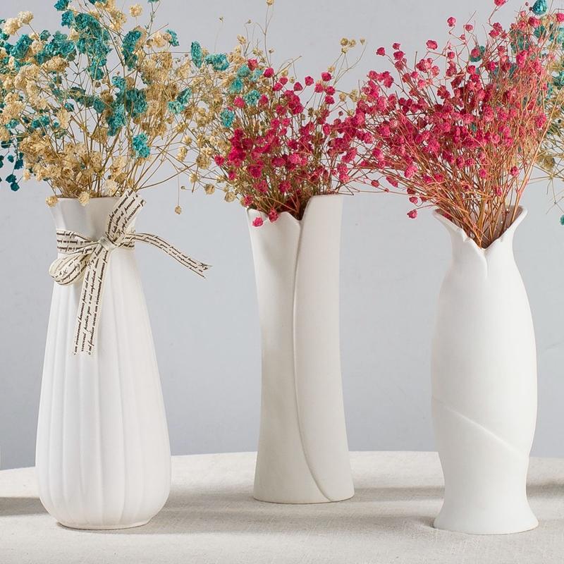 All over the sky star, dried flower vase is I and contracted white small convergent conical north European style bathroom ceramic vases, furnishing articles